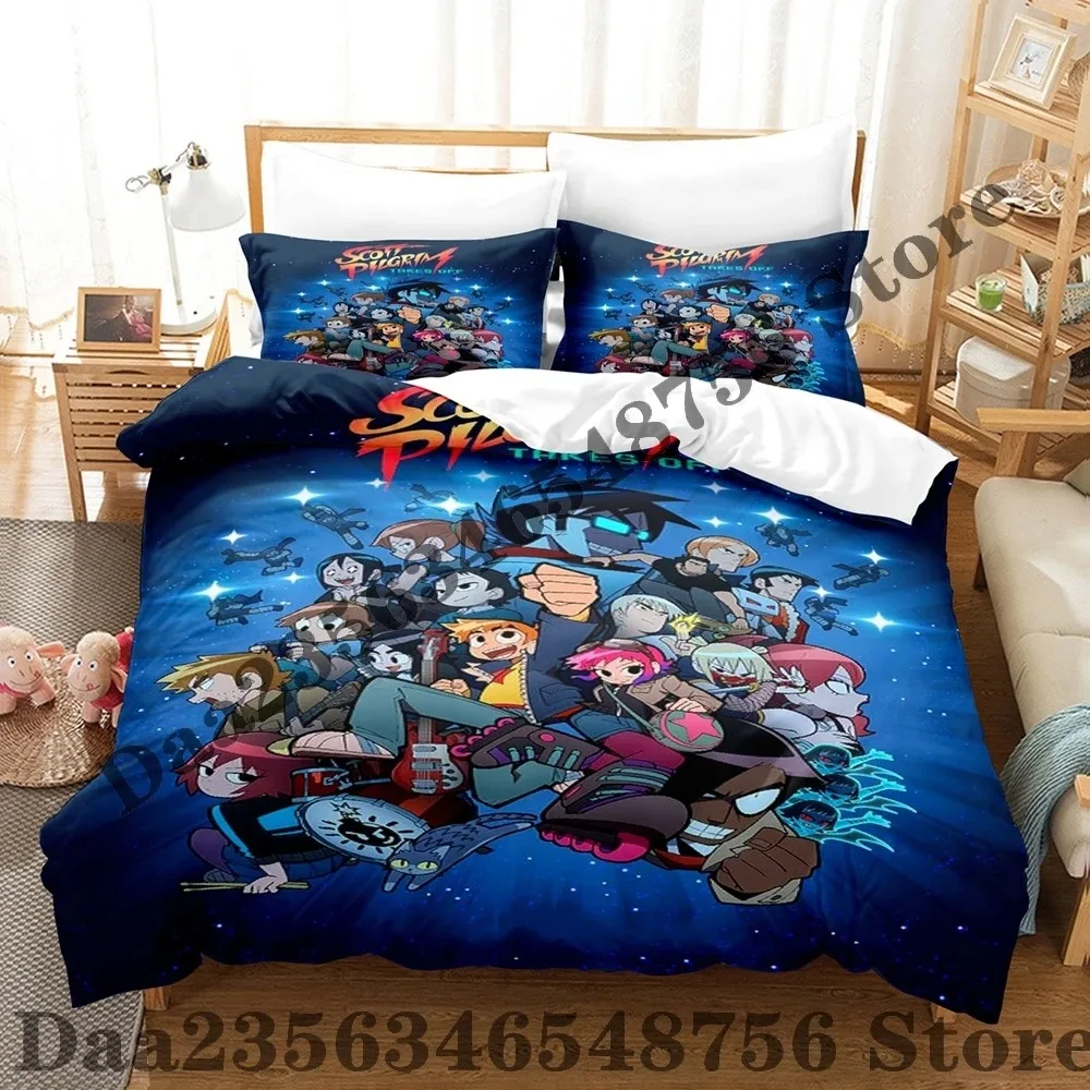 

Scott Pilgrim Takes Off Bedding Set Single Twin Full Queen King Size Bed Set Adult Kid Bedroom Duvetcover Sets Bed Sheet Set