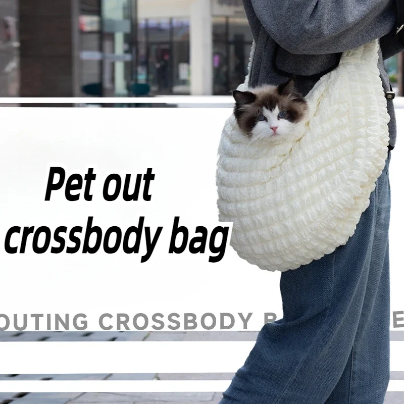 Pet Out Diagonal Backpack Small Crossbody Bag for Dogs Cats One Shoulder Backpack Cat Bag Pet Polyester Pet Carrying Backpack