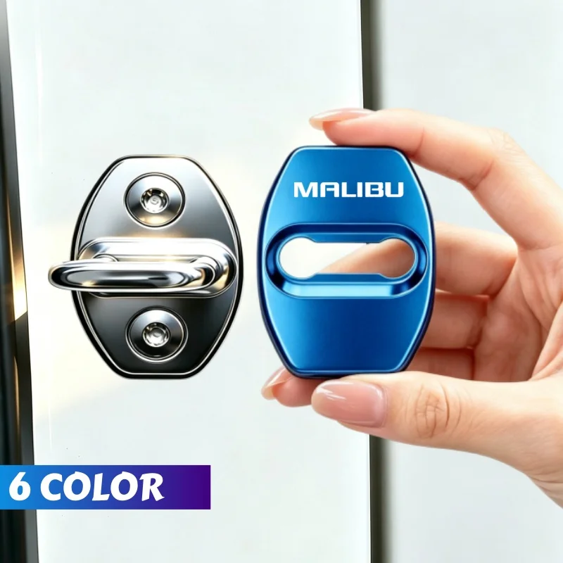 Stainless Steel Door Lock Cover for Chevrolet MALIBU Logo Anti Rust Protect Case 4PCS Interior Styling Auto Accessories