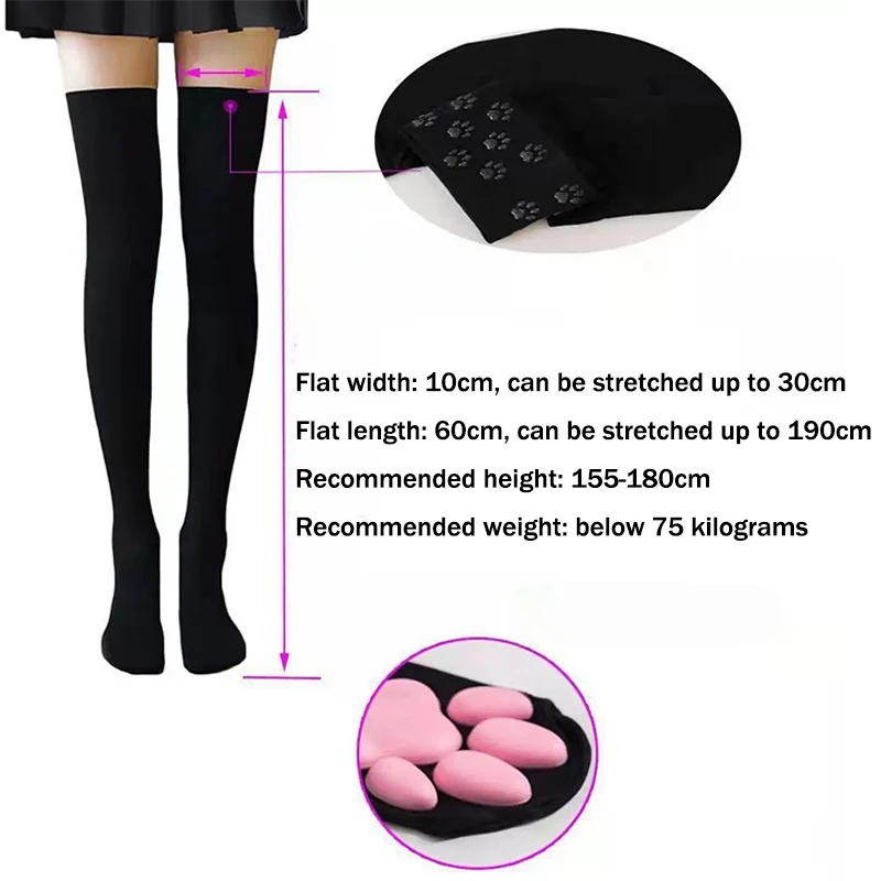 Rosa Katzenpfoten-Socken über dem Knie, süße Lolita-Oberschenkelstrümpfe für Damen, Cosplay 3D-Kätzchenkrallen-Strümpfe – Detail 5