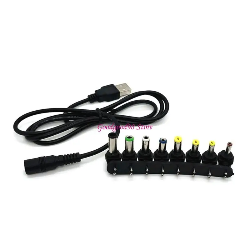 

USB 5V to DC5521 USB to DC5.5x2.1mm Charging Cable 5V 5.5x2.1mm 8 Connecters W8EC