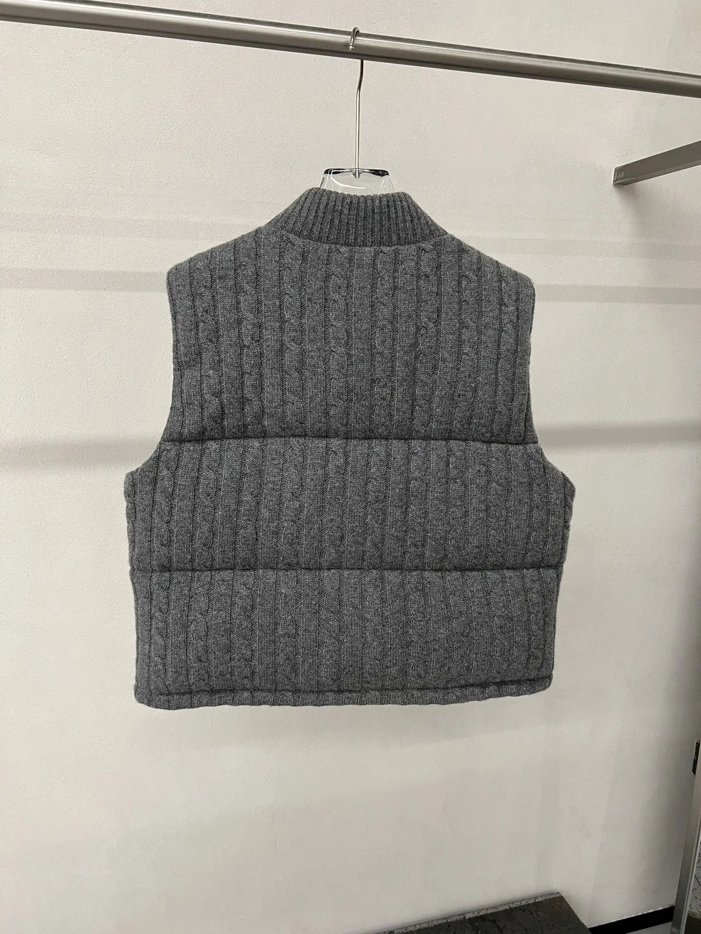 Autumn And Winter New High Quality Fashion Casual Vest 30% Cashmere 70% Wool Stand Collar Women'S Down Jacket