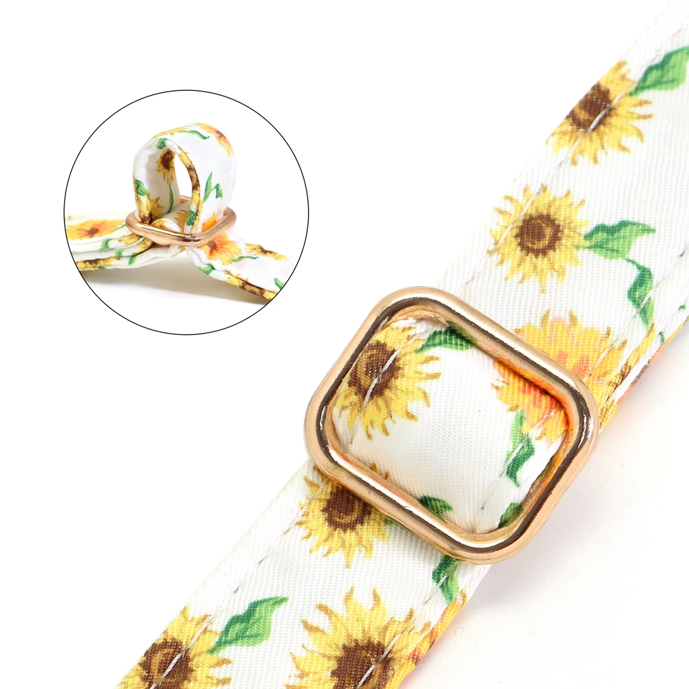 Personalisiertes Nylon-Hundehalsband mit Blumen- und Biene-Aufdruck, Welpenhalsbänder, kostenlose individuelle Haustier-ID-Halskettenhalsbänder für kleine große Hunde, Chihuahua – Detail 5