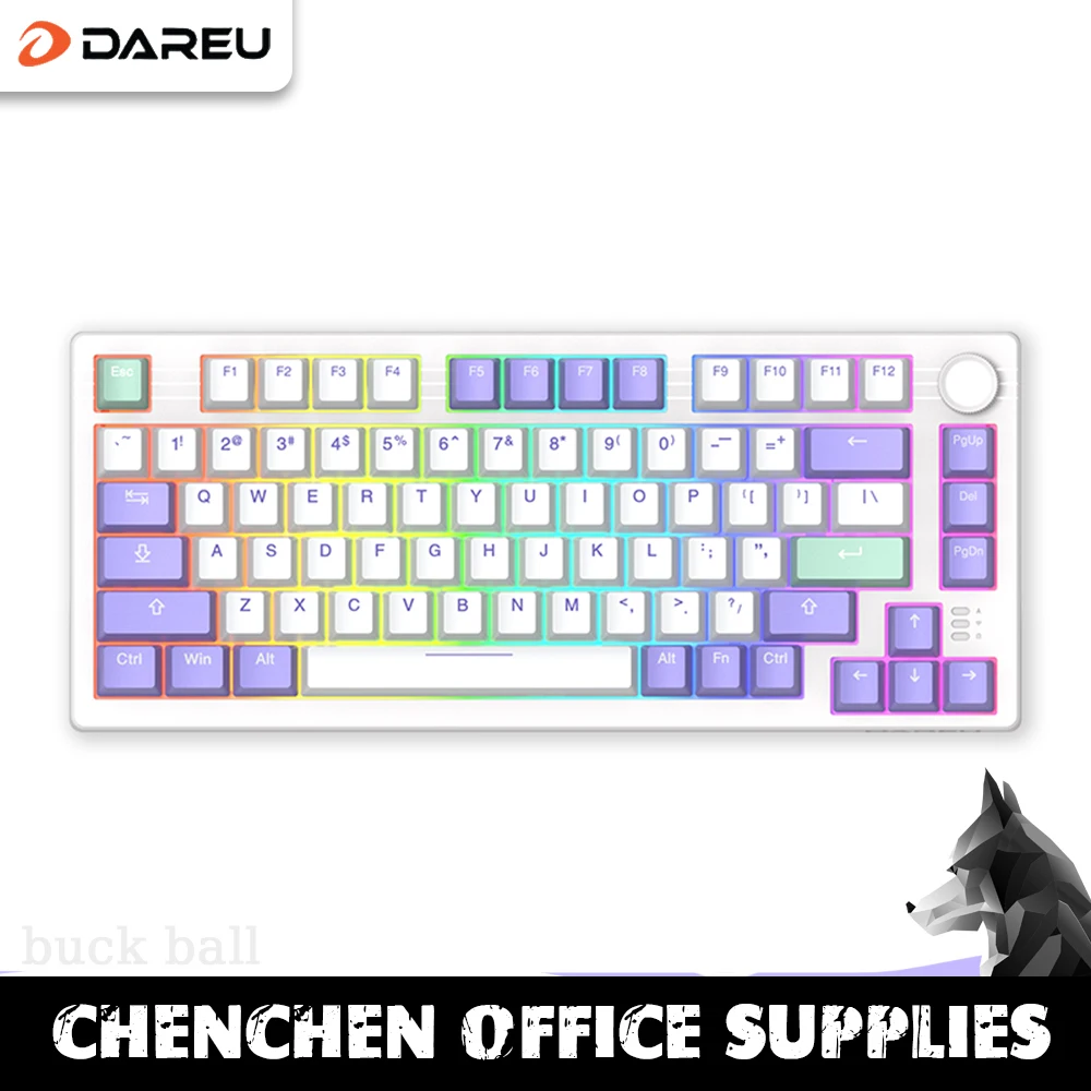 

Dareu Ek75 Mechanical Keyboard Wireless Bluetooth 3-Mode Hot-Swap Keyboards FR4 Gasket RGB Office Gaming Keyboards For Laptop PC