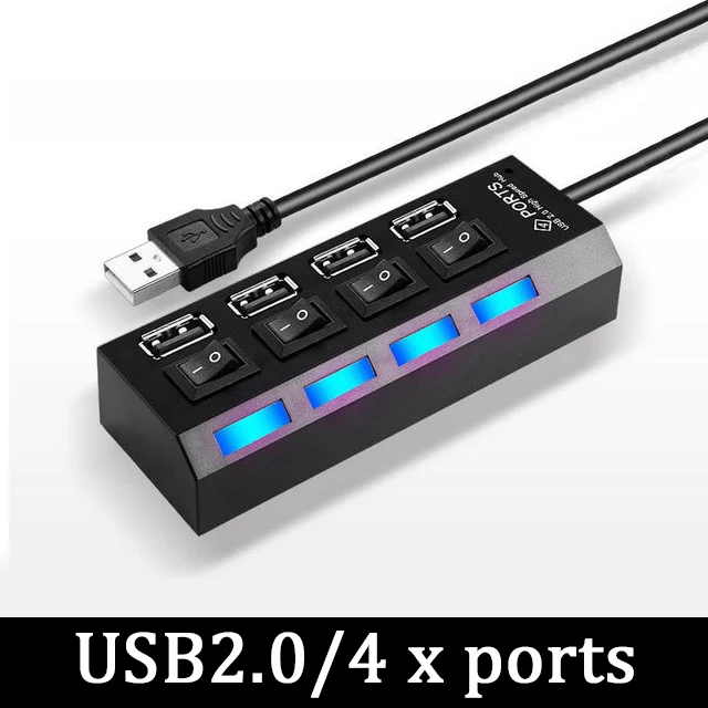 High-Speed Multi-Port USB Hub with LED Switch