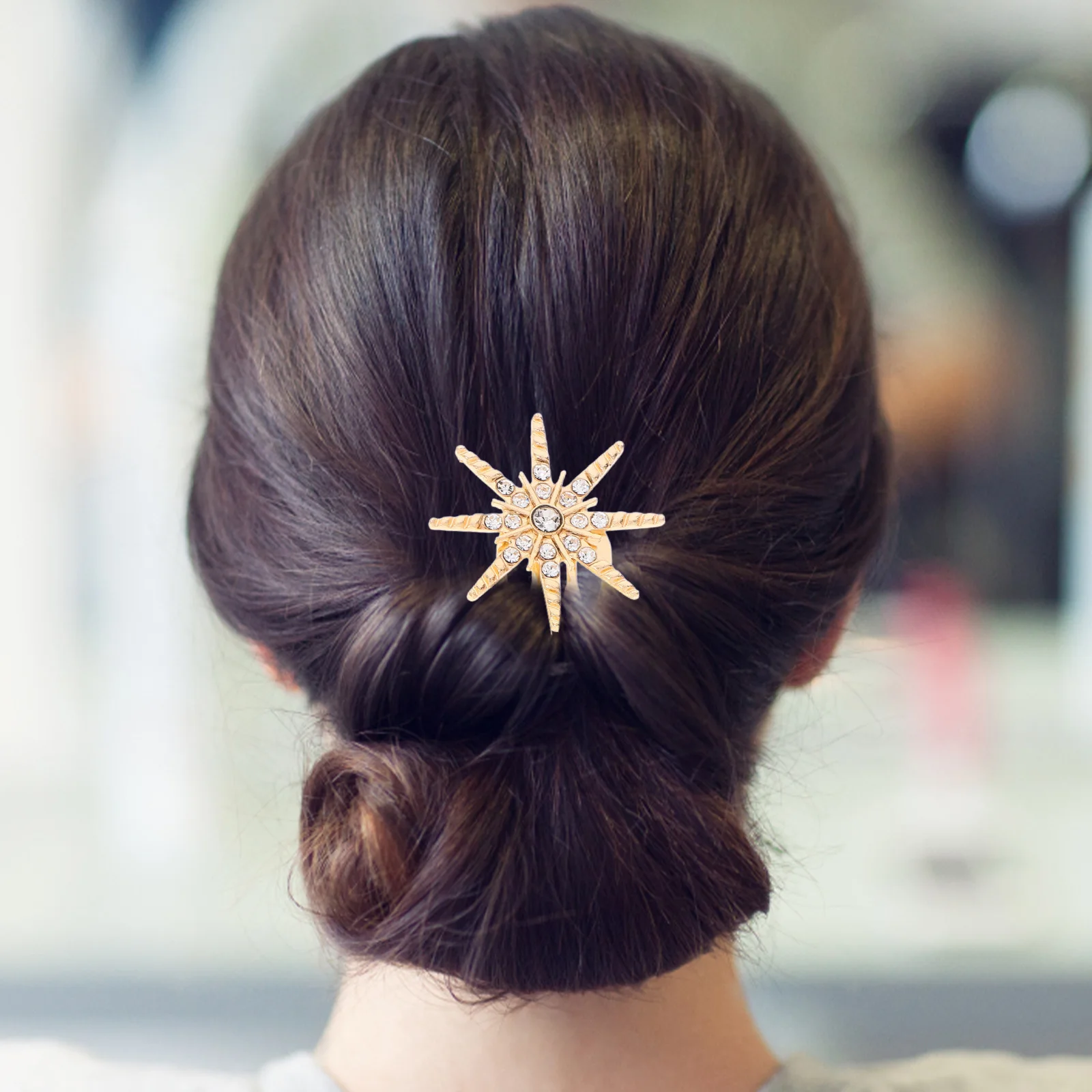 

4 Pcs Rhinestone Hair Clip Barrettes Piece Set Festive Hairpins Zinc Alloy Girls Accessories Miss