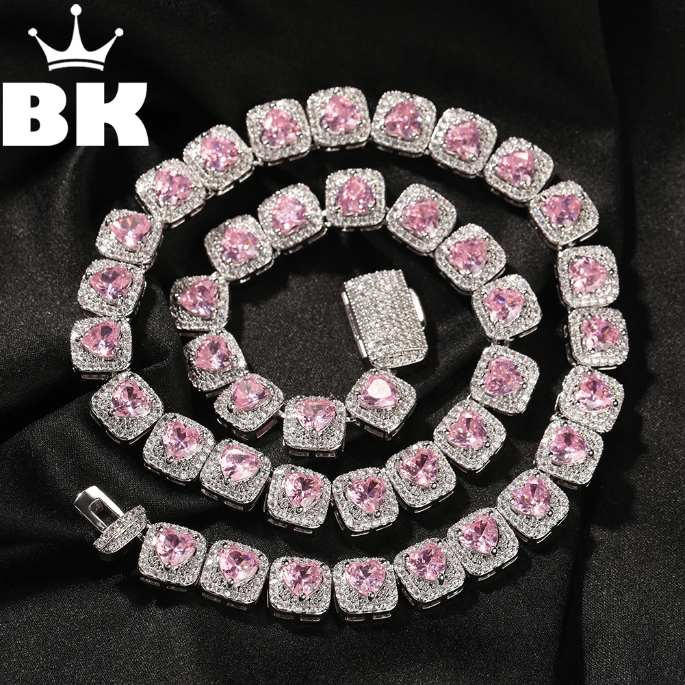 

Женское Ожерелье с красными бриллиантами BLINGKING, ожерелье из меди и циркония с розовым драгоценным камнем, украшение для вечерние