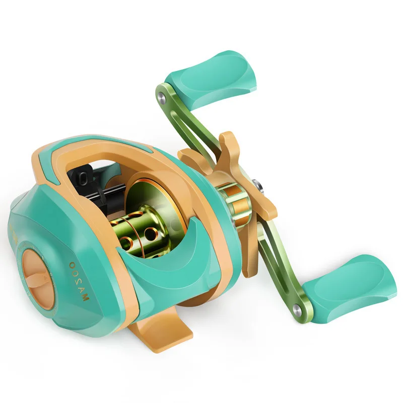Pesca Carrete de Pesca, Baitcasting Reel, Shallow Spool, Long Cast, Trout/Bass Special, Slant-Mouth Jigging Reel for Black Fish