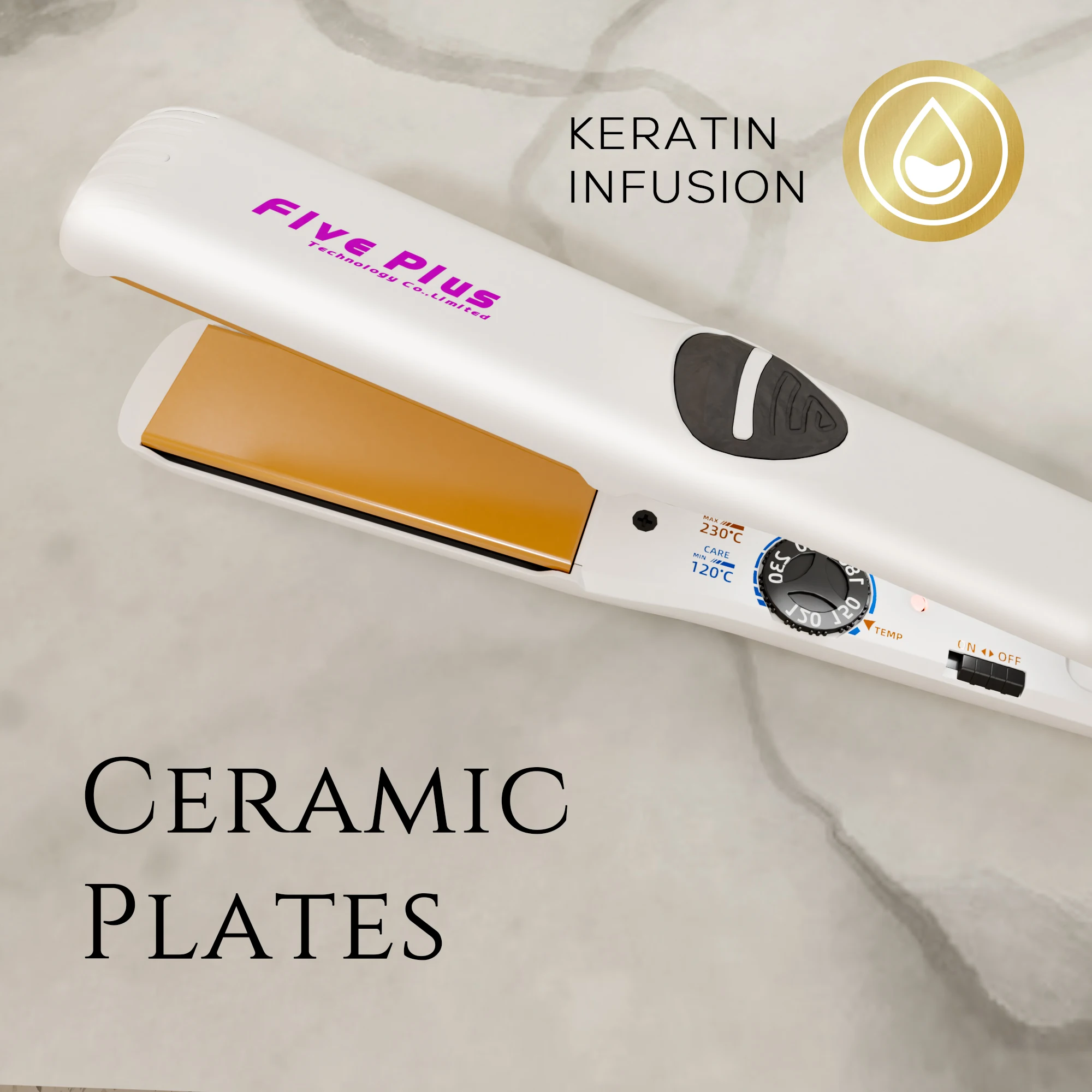 Smart Library Five Plus Custom Logo Negative Ion Electric Hot Comb Flatirons Hair Dryer Straightener Curling Iron Set
