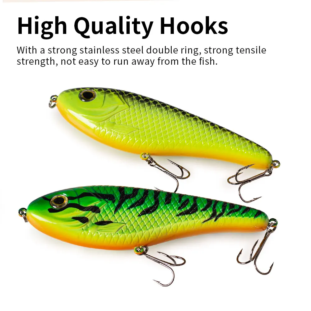 Hanlin Sinking Glide Jerkbait 75/90/120/150/mm Muskie Fishing Lure Swimbait Popular Pike Hard Jerk Bait Crankbait Wobbler Tackle