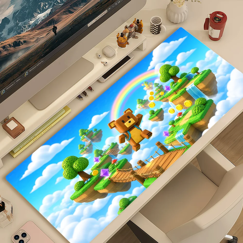 Mouse Pad S-Super MousePad Non-slip Lockedge Office Student Gaming Thickened Large Adventure Game Bear Writing Pad Cushion