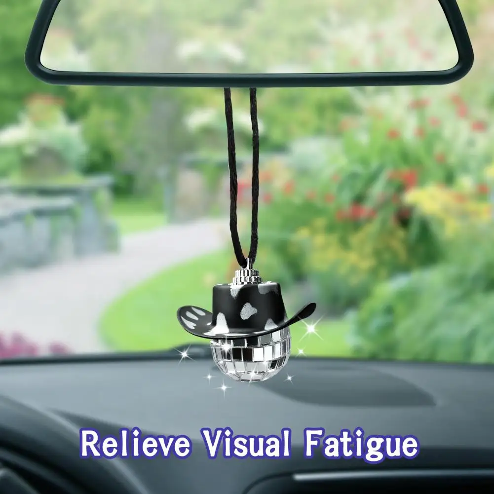 Car Mirror Rearview Pendant Auto Interior Decor Pendants Ball Car Mirror Ornament Car Rear View Mirror Long Lanyard Sparkling