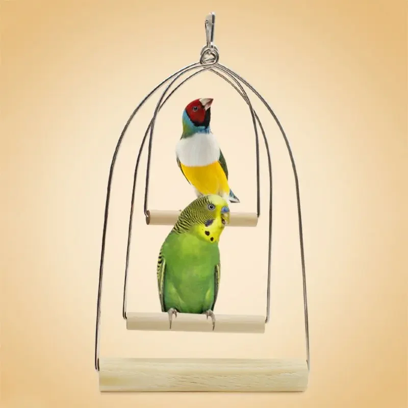 

Natural Wooden Pet Birds U-shaped Perch Parrots Hanging Swing Cage Toy Stand Climbing Holder Pendant for Parakeet Pet Accessorie