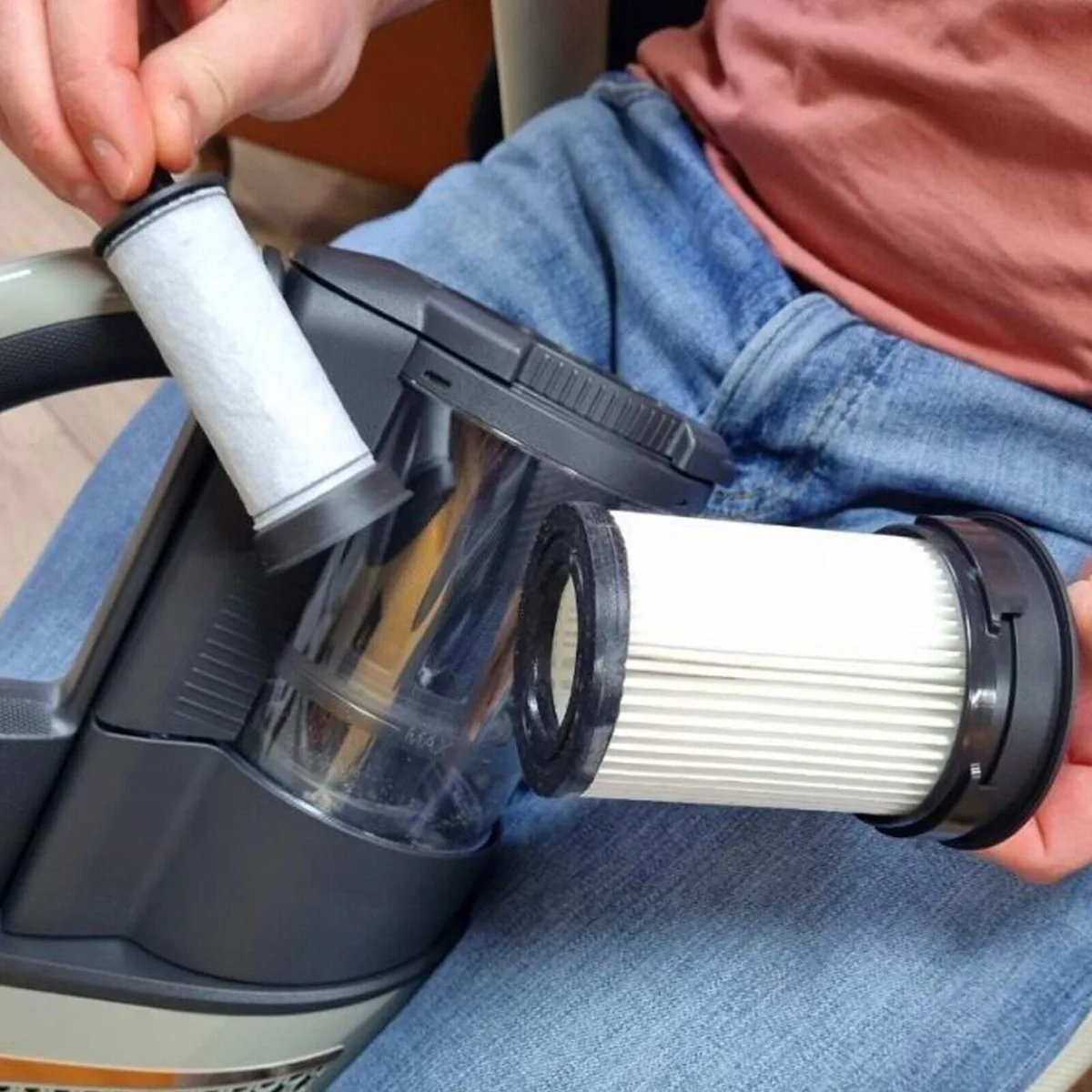 فلاتر Hepa للمكنسة الكهربائية ، قطع الغيار ، قطع الغيار ، متوافقة مع triflex hx1 ، عصا بدون حقيبة ، قطعتان