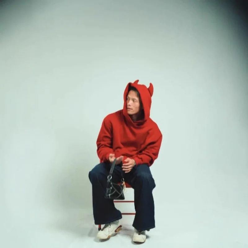 Bluza z kapturem w stylu Y2K Gothic Dark Abi z rogami byka