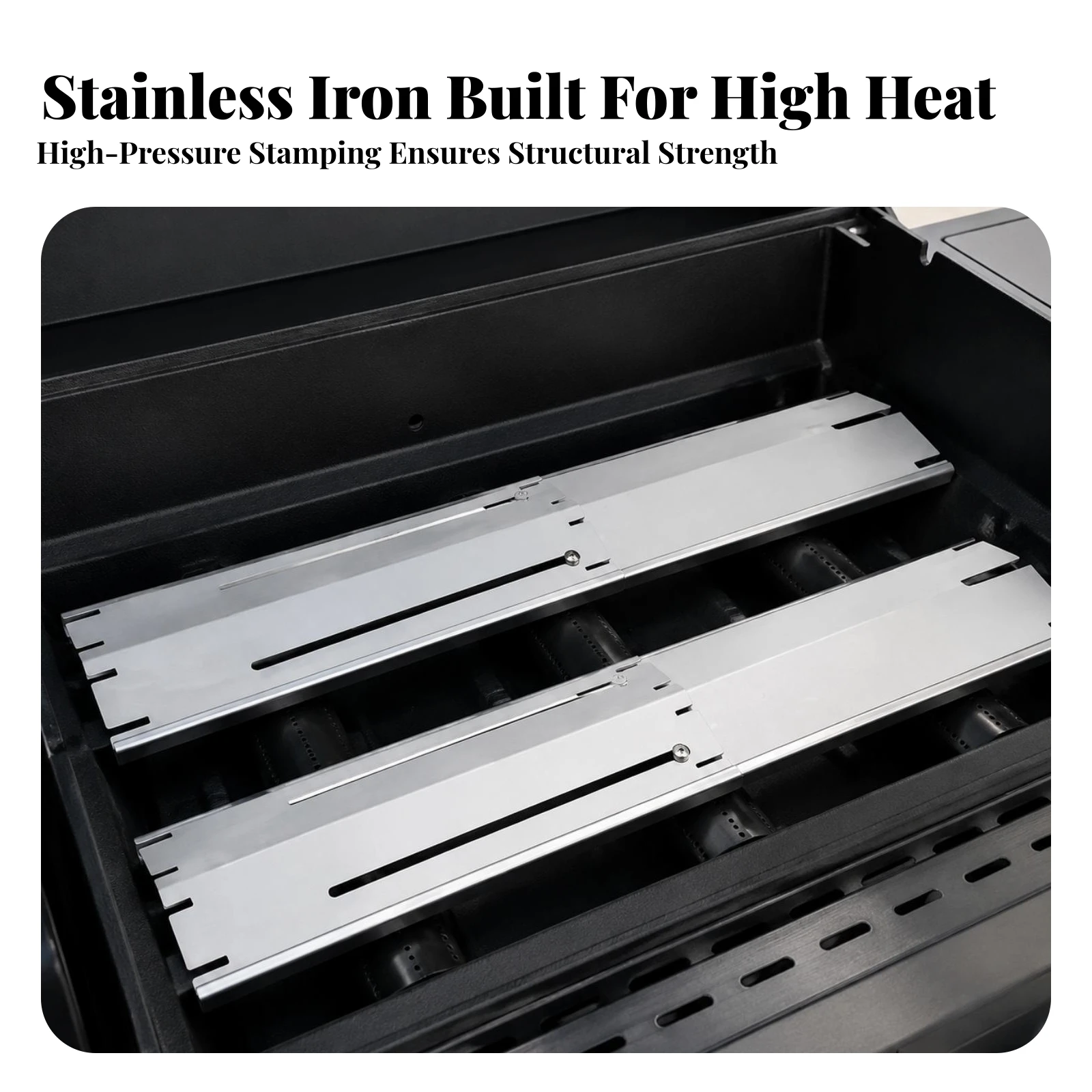 Adjustable Heat Guard Universal Grill Heat Plate Grill Flame Spreader Rust-Resistant Easy to Install for Gas Grills