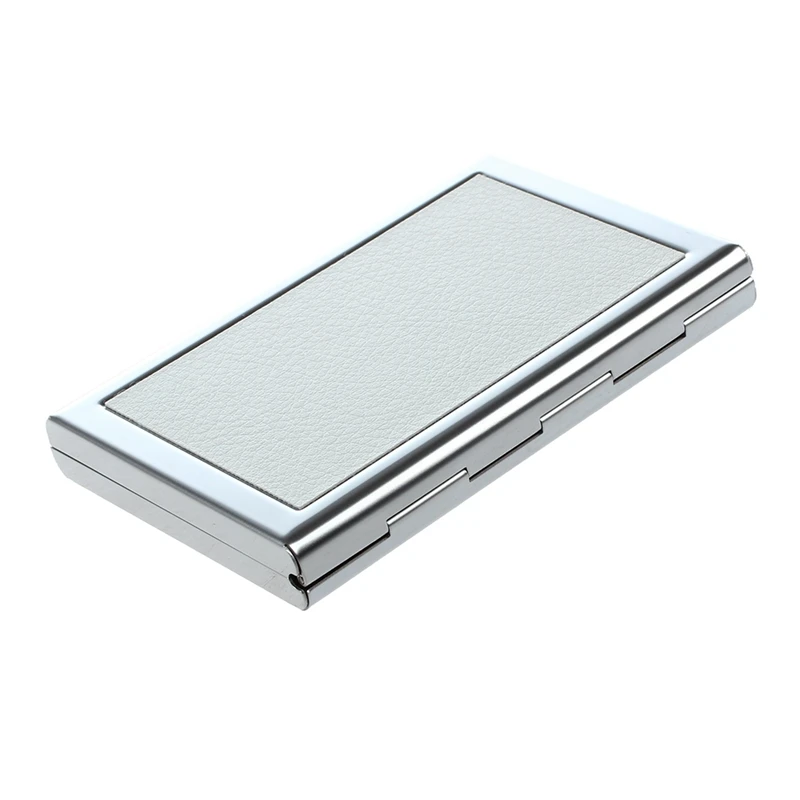 2X Waterproof Stainless Steel Business ID Credit Card Wallet Holder Case Box Pursecolor:White