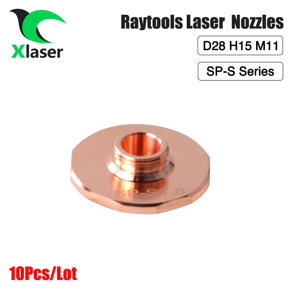 10 Stks/partij Laser Nozzle SP-S1.2 SP-S1.5 SP-S1.6 D 28Mm M11 H15 Enkele Laag Voor Raytools Precitec Hans SP-S Serie Koperen Mondstuk