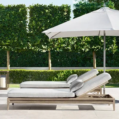 

-Teak Bed Pool Folk Terrace Solid Wood Lounge Chair Beach Garden Sofa Bed Furniture