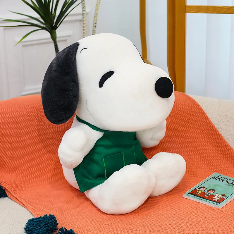 Kawaii Plush Toy Snoopy Cartoon Apron Wearing Cute Little White Dog Stuffed Doll Kids Birthday Xmas Gift Sleep Pillow
