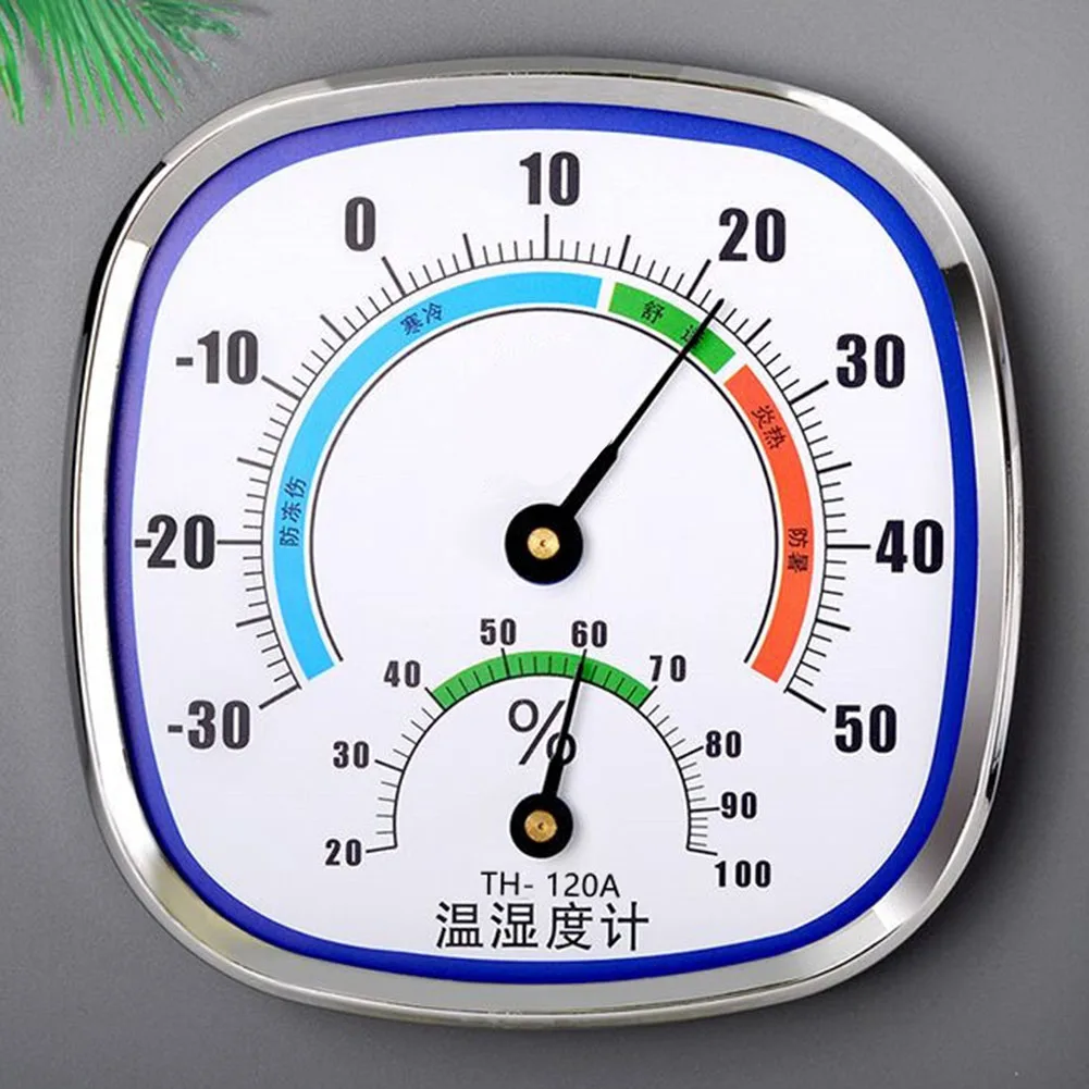 Hygrometer Thermometer Outdoor Temperature -30 - 50℃ 120x120x23mm 20 - 99%RH Gauge Humidity No Battery Required