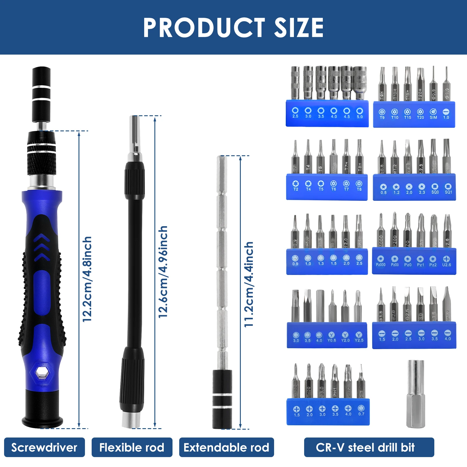 

Набор отверток Маленькая отвертка с набором инструментов для ремонта удлинителя для смартфона, ПК, часов, игрушек 58 в 1, точность