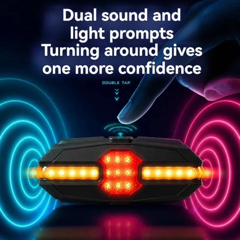 ABSY Smart Wireless Remote Bicycle Tail Light With Brake Sensor, Turn Signal Horn& Alarm