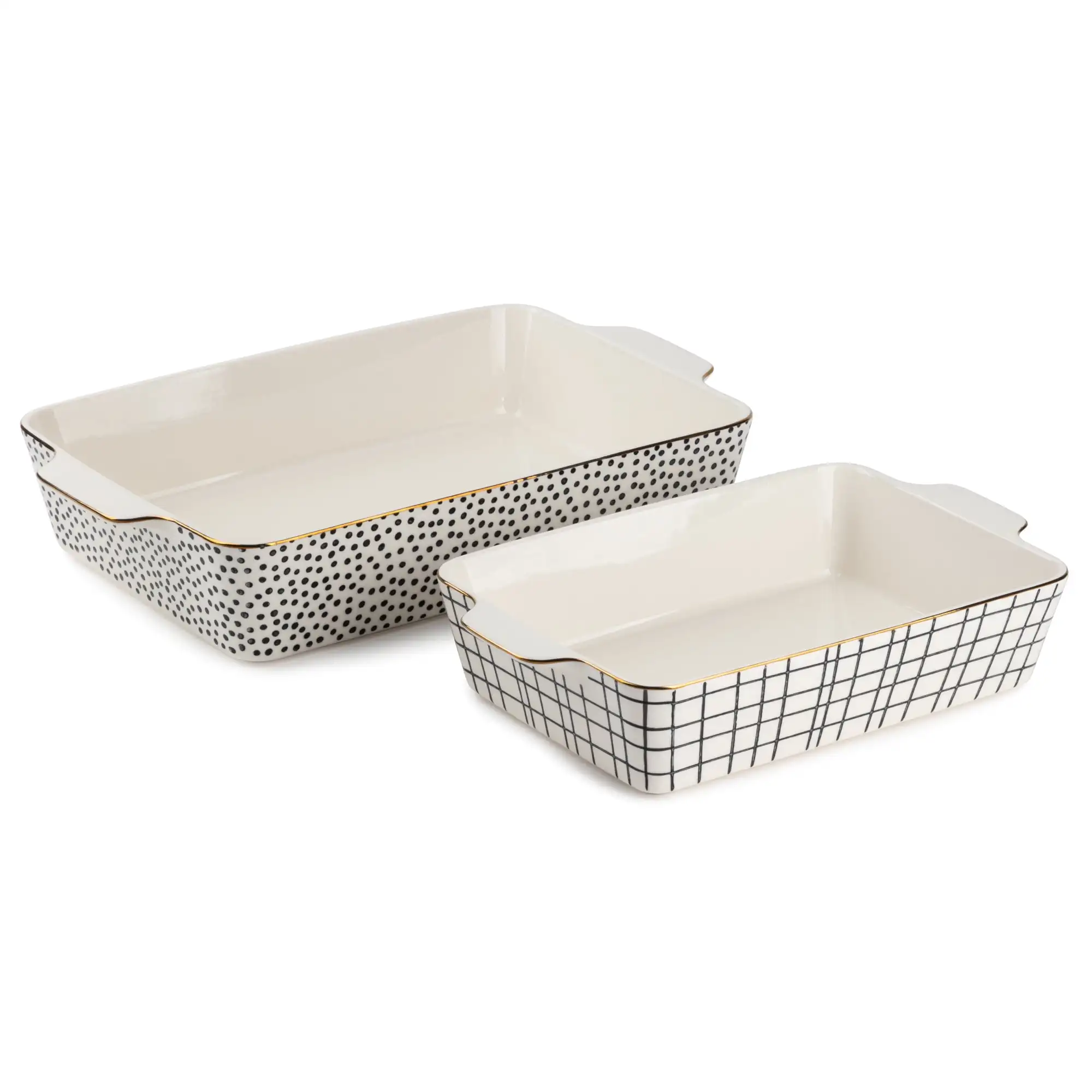 

2-Piece Ceramic Rectangular Baking Dish Set - Dot