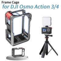 Aluminum Alloy Metal Full Protective Frame Case with Cold Shoe 1/4inch Hole for DJI Osmo Action 3/4 Action Camera Accessories