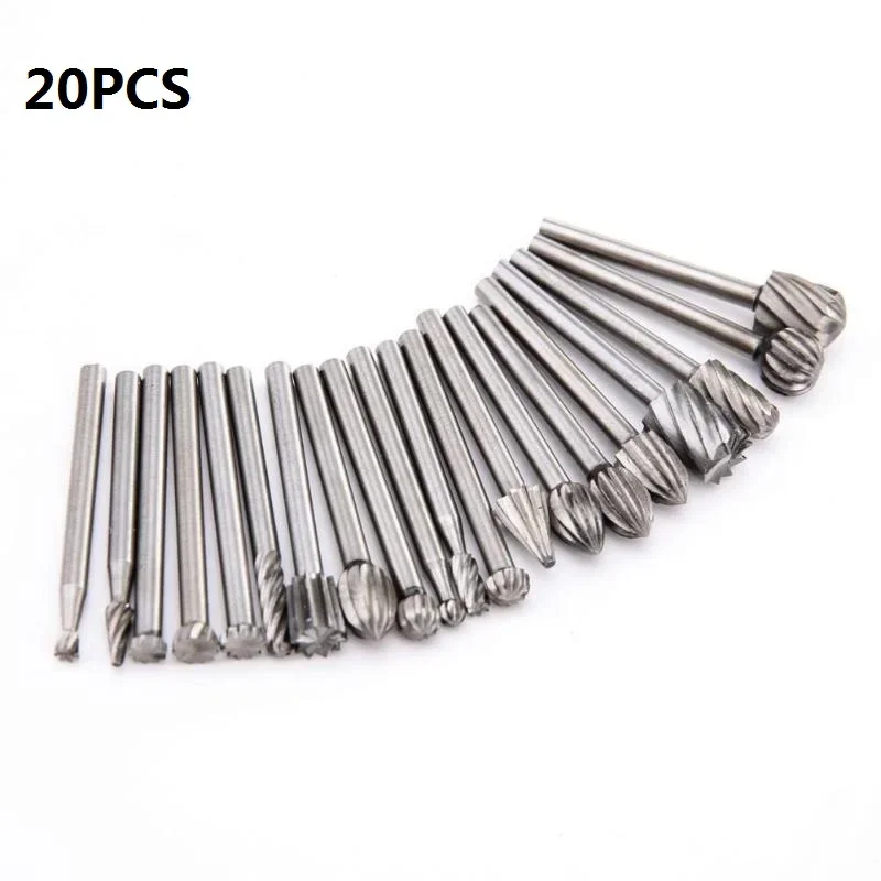 20pcs 3mm Wood Drill Bit Nozzles for Dremel HSS Stainless Steel  Carving Tools Set working Big Rotary Tool