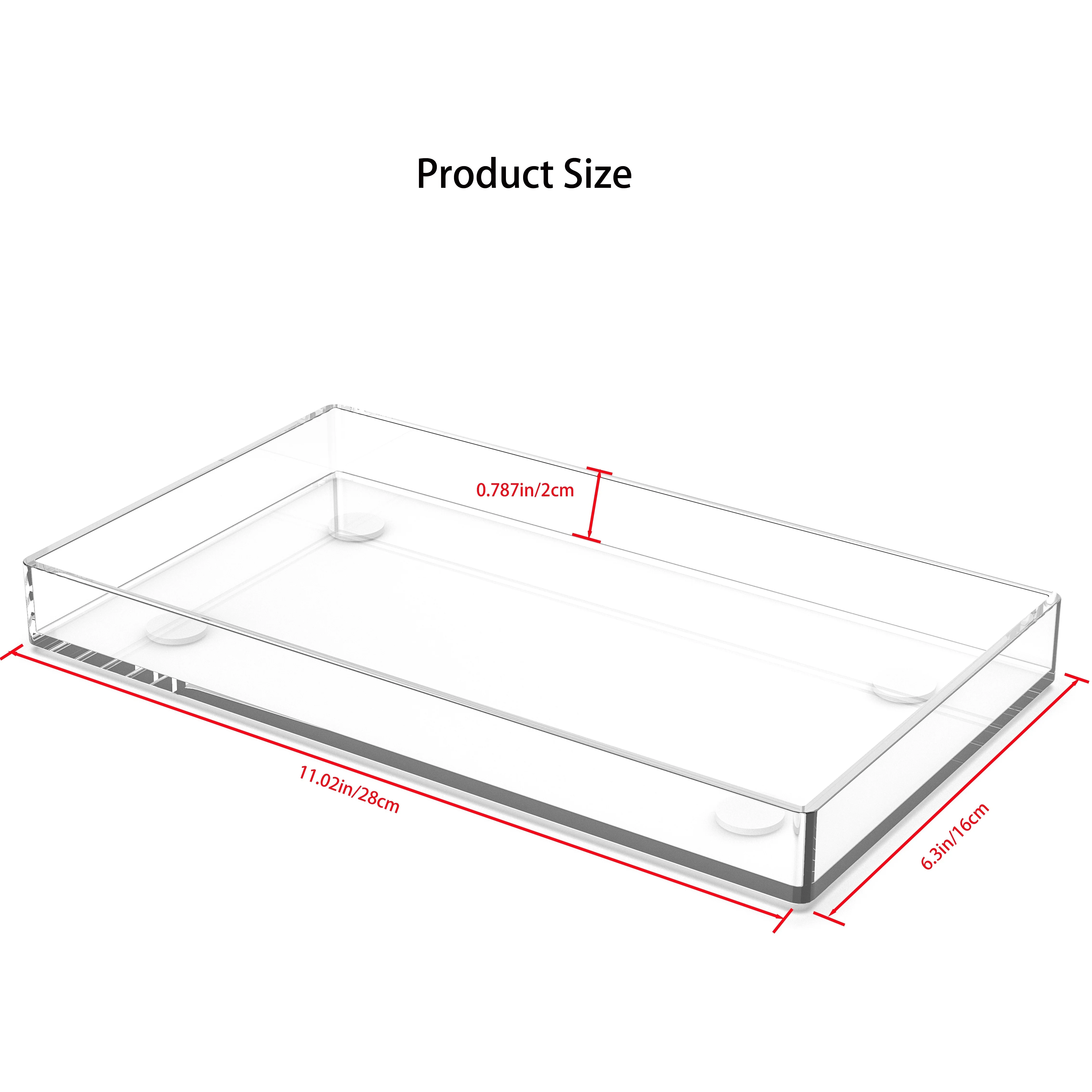 Acrylic Rectangular Transparent Tray For Makeup, Washing, Storage, Kitchens, Fruits, Snacks, And Various Uses