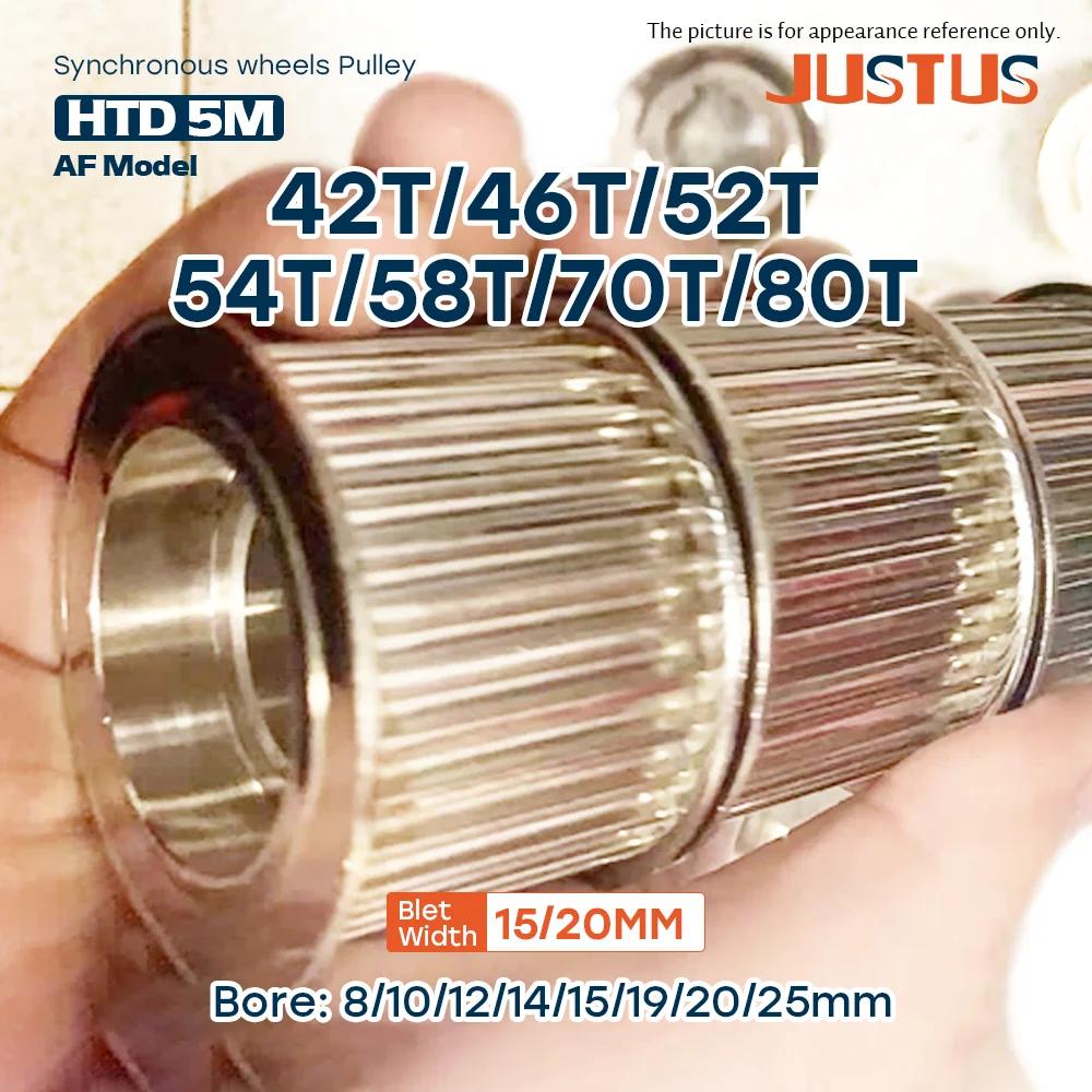 HTD5M 42Teeth 46Teeth 52Teeth 54Teeth 58Teeth 70Teeth 80Teeth AF Type Timing Pulley Bore 8-25mm for belt width 15/20mm Pitch 5mm