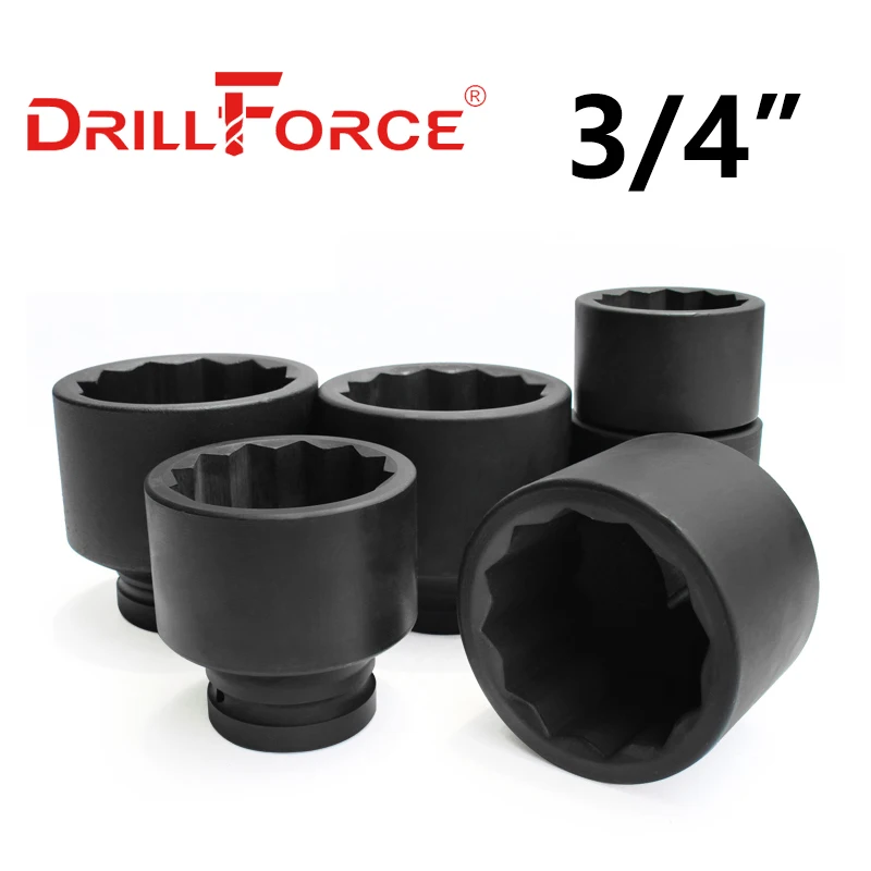 Drillforce 17-50mm udarowy pneumatyczny sterownik nasadowy głowica Torx 12 punktów 3/4 "Adapter samochód Auto ciężarówka klucz do opon narzędzie do naprawy