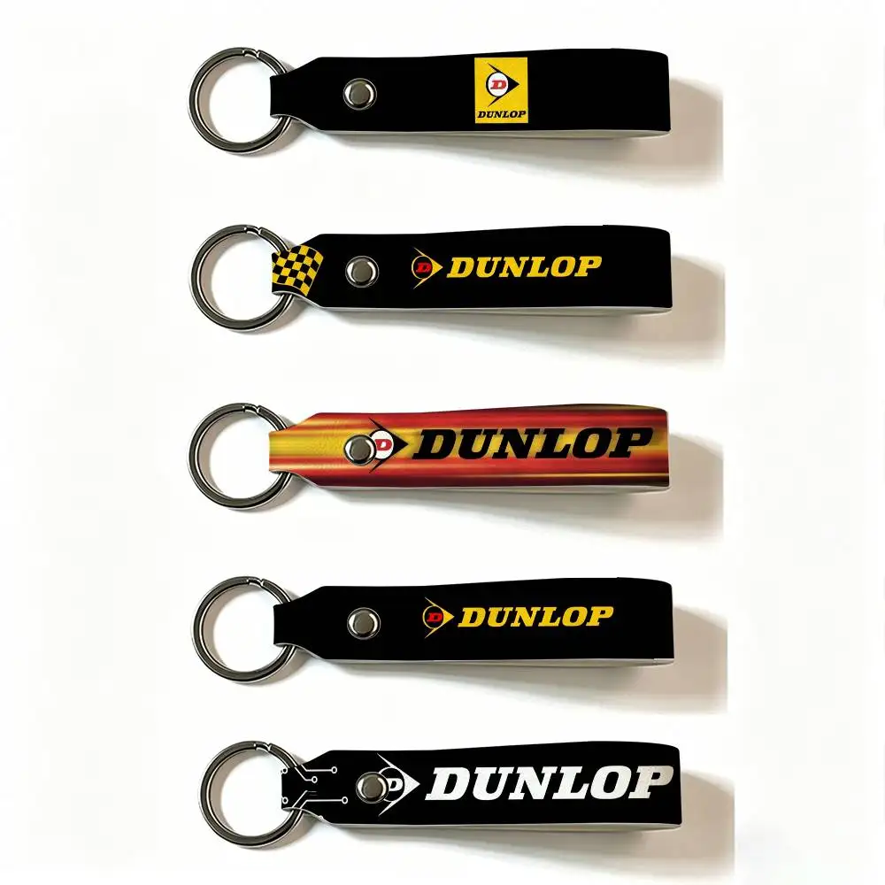 FOR DUNLOP PU Leather Keychain Minimalist Key Holder Durable Key Organizer Car Keys Bag Accessories Gift