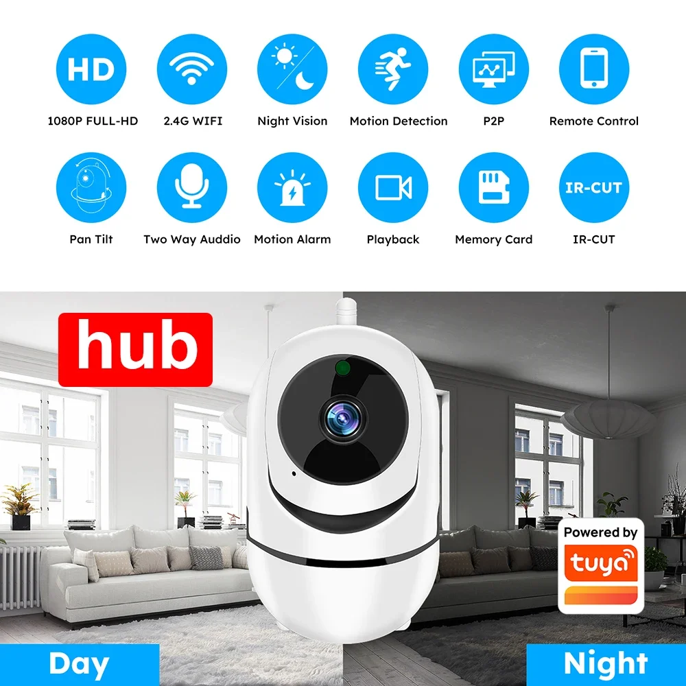 Tuya Smart Home Camera Hub Wifi Alarm System 433mhz Burglar Security Alarm Siren Smart Life App Control Wireless Home Alarm Kits