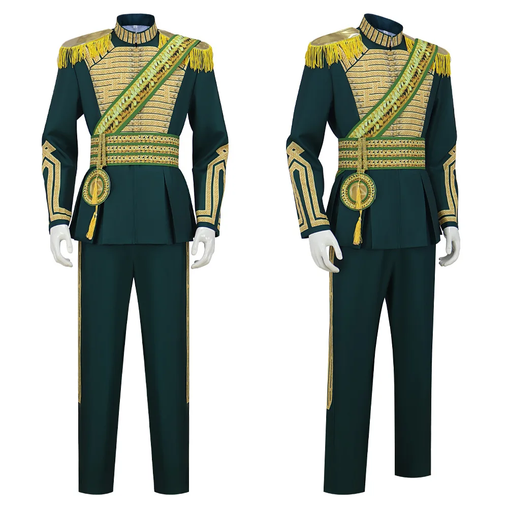 Wicked Fiyero Prince Green Gold Full Set Cosplay Costume Drum Major Outfit Halloween Party Performance