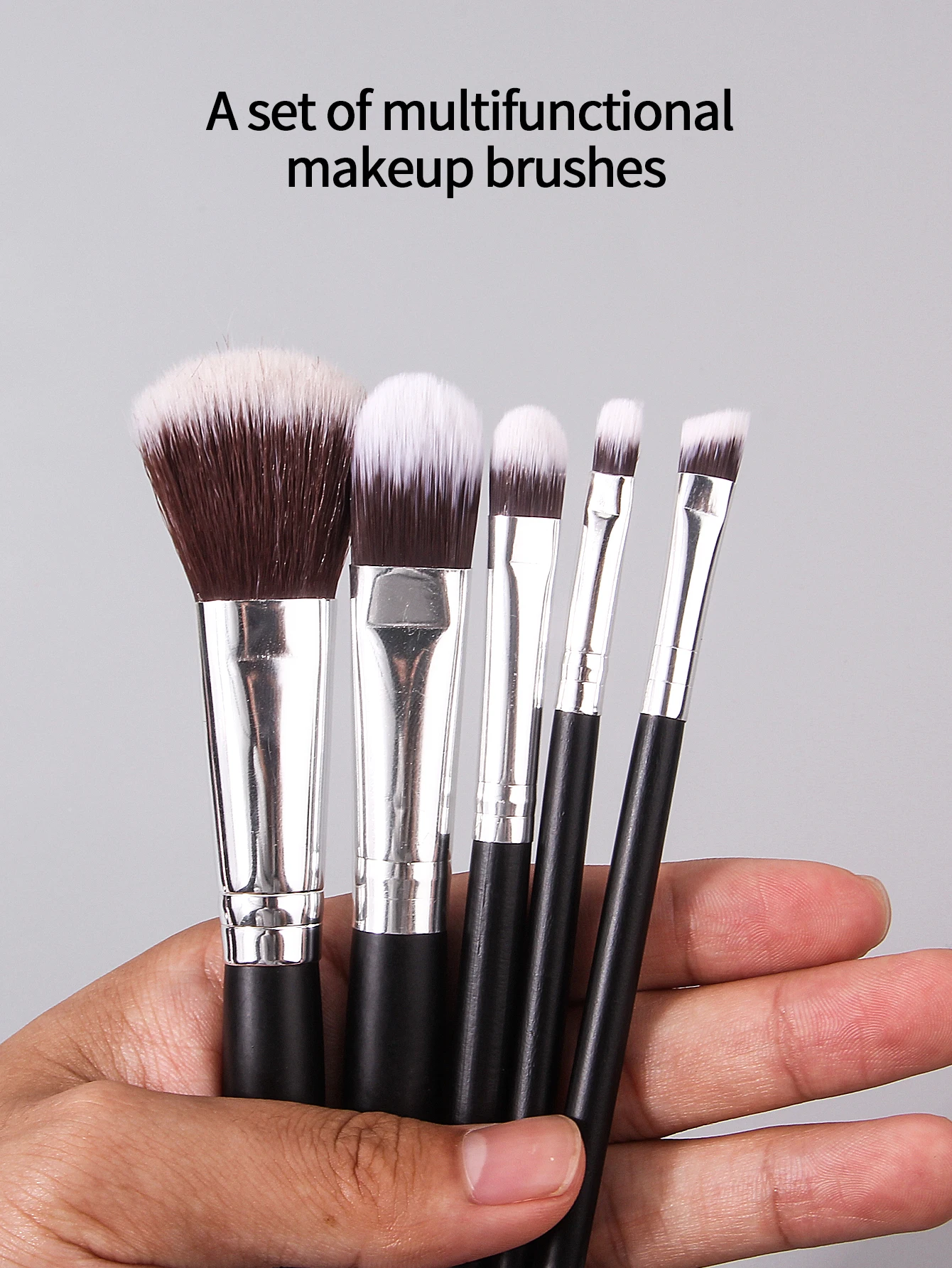 9PCS Makeup brush set, loose powder brush, eyeshadow brush, makeup set brush + non-sticking powder sponge egg powder puff