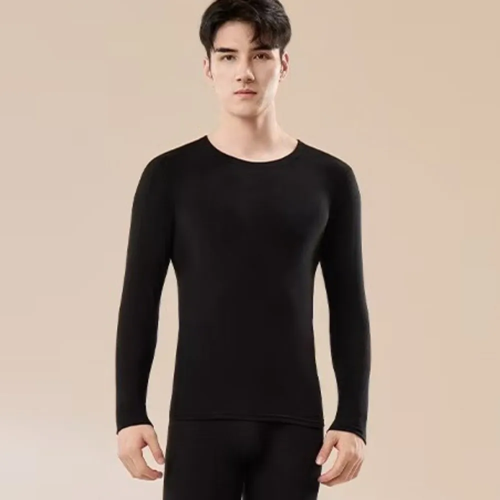 Tops/Pants Men Warm Thermal Underwear Thickened Round Neck Thermal Clothes Set Lingerie Feel Heating Warmth Long Pants Male