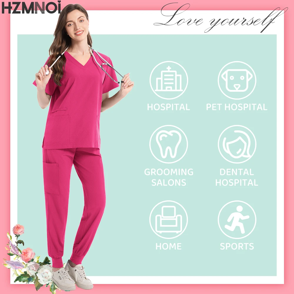 Новая униформа медсестры для женщин и мужчин, повседневный комплект брюк для бега, аптека, рабочая одежда, медицинская больница, доктор, униформа для кормления, элитный костюм