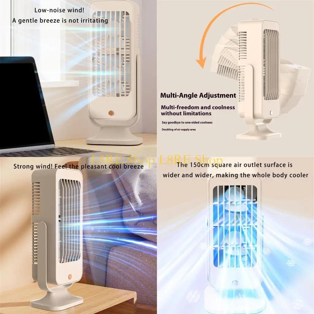 

L8RE Tower Fan 1200mAh Battery USB Charging Desk Cooling Fan With 3 Speed Setting