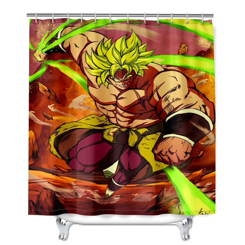 Dragon Ball Z Son Goku Broli Burdock Cartoon Bathtub Bathroom Screens Anime Waterproof Shower Curtains 180*200cm Bath Curtain