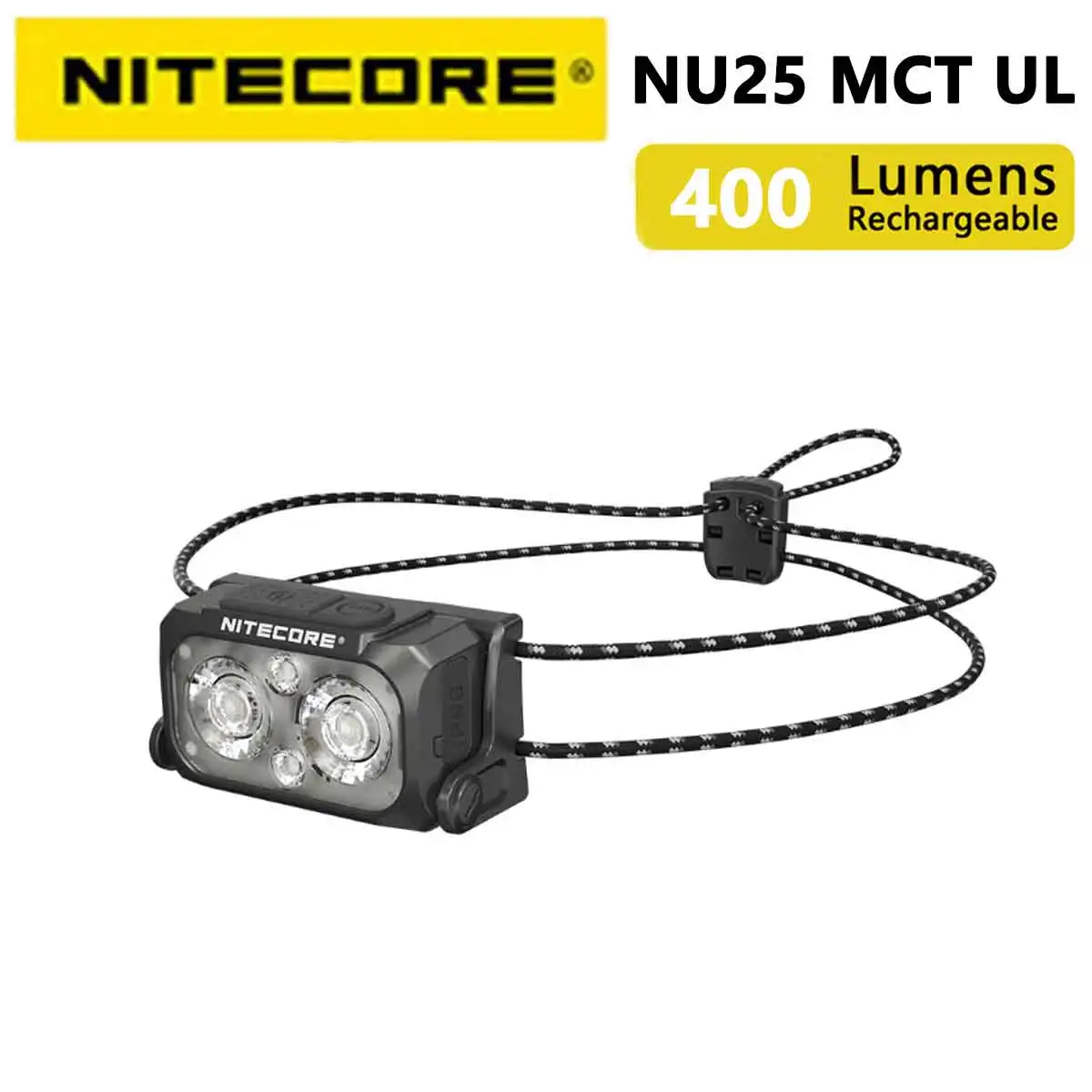 NITECORE NU25 MCT UL Перезаряжаемый налобный фонарь USB-C 400 люмен Макс. ход 132 метра Цвет луча Белый свет, красный свет