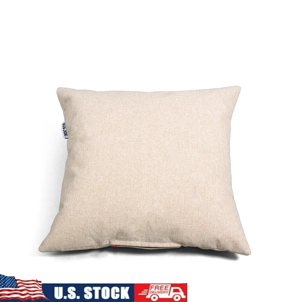 

Weatherproof Square Pillow Bean Bag Outdoor Decor Durable UV-Protected Fabric Comfortable Refillable Perfectly Filled 16 Inch