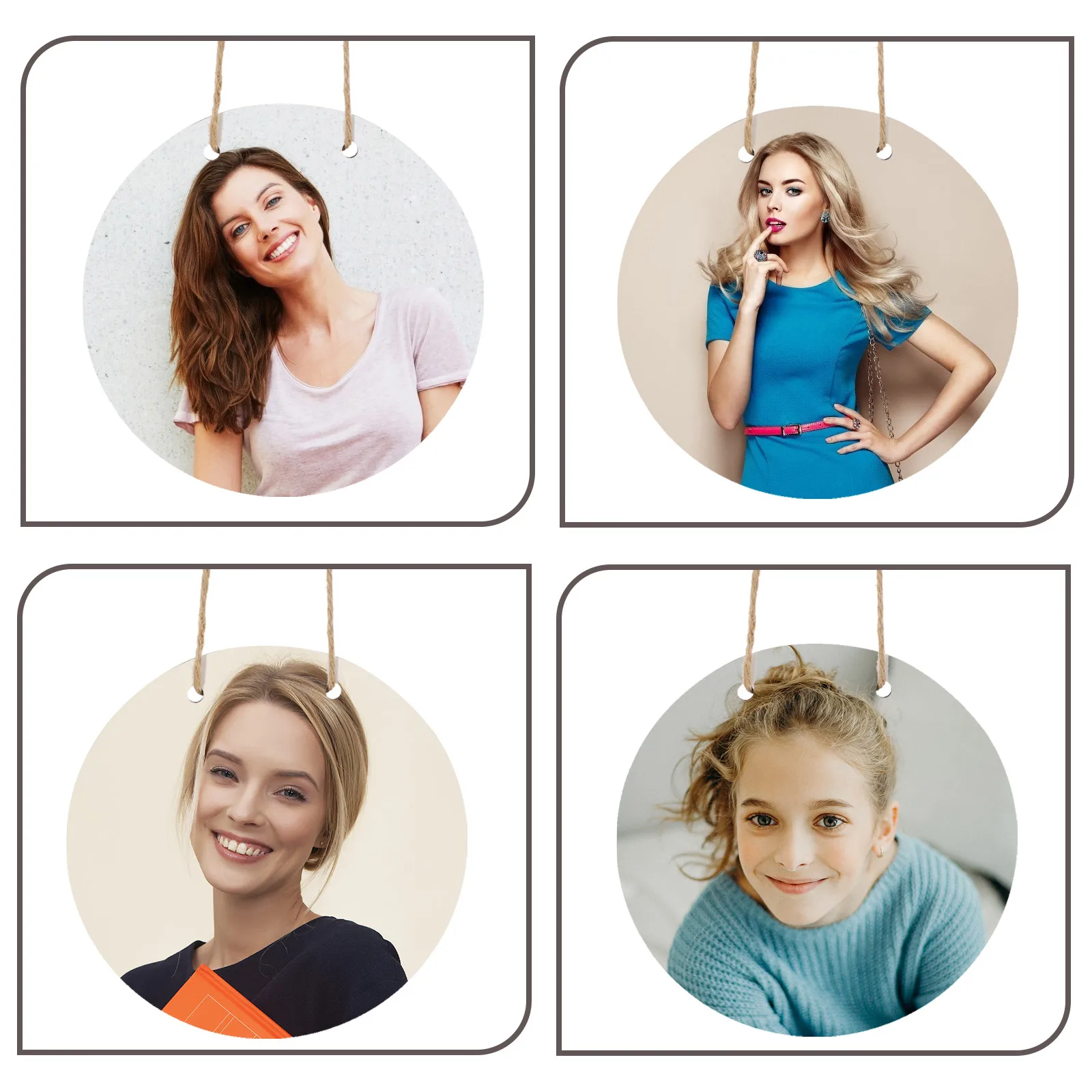 

2pcs Blank Wood Plaques for DIY Craft Circular Sublimation Hanging Signs Decor Wooden Board Door Decorations Ornament