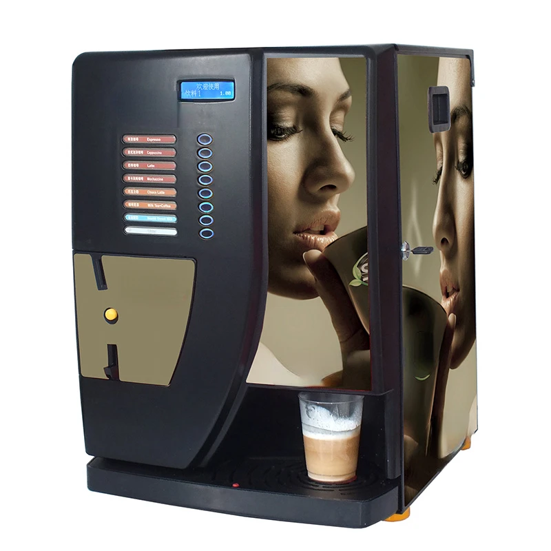 

new desgin commercial automatic touch screen coin operated table top machines bean cup hot coffee instant vending machine price