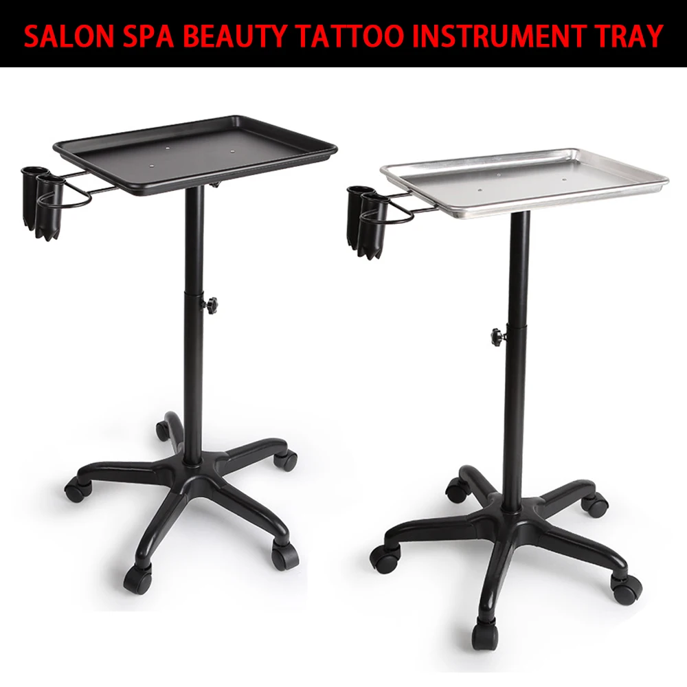 

Salon Spa Beauty Tattoo Metal Sier Rolling Service Instrument Tray