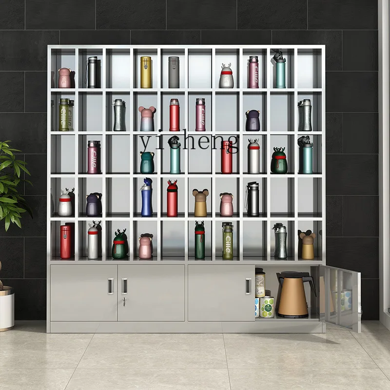 LYY  Stainless Steel Water Cup Cabinet Factory Multi-Compartment Storage Cabinet Lounge Tea Cup Organizer  Storage Water Cup