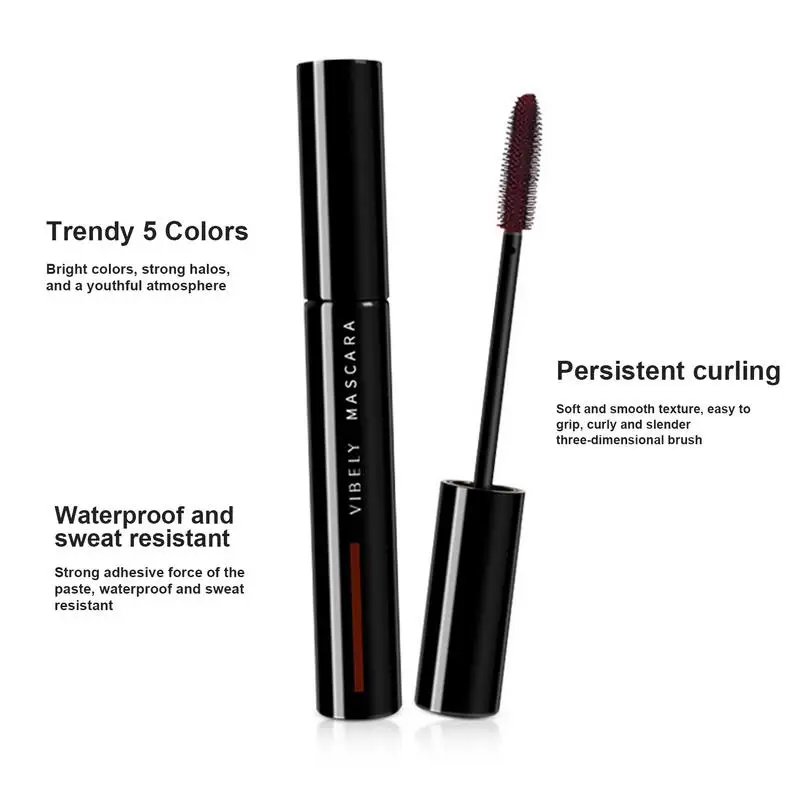 Gekleurde Mascara Waterdichte Snelle Droge Wimpers Curle Extension Make-Up Hick Verlenging Wimpers Cosmetisch 5 Kleuren 3d Mascara