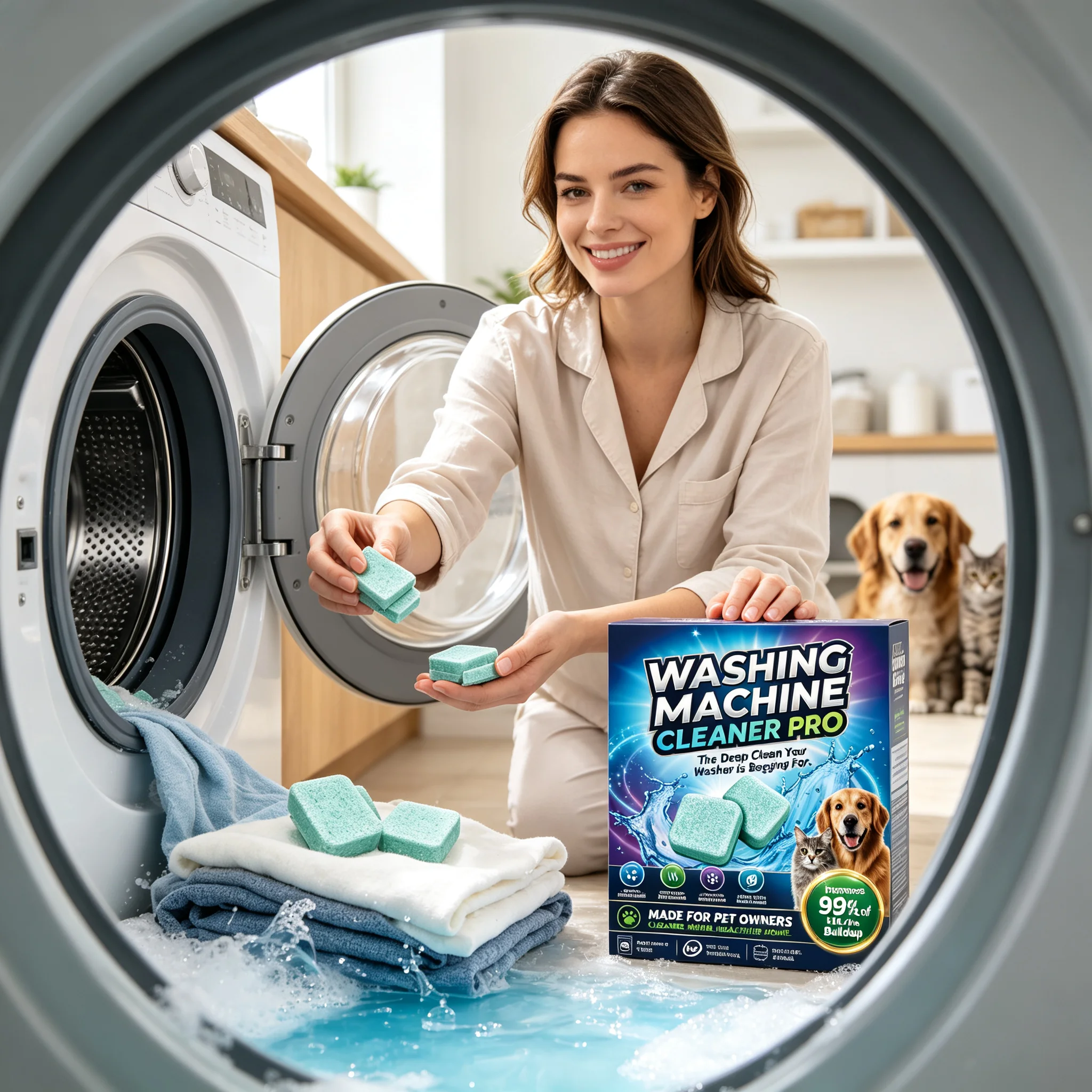 Washing Machine Cleaner Tablets Deep Cleaning Descaler For Pet Owners Removes Hidden Grime Pet Odor Fur Scum All Washer Types