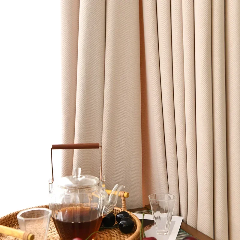 (47) Customized Curtains Herringbone Velvet Curtains Semi-blackout Velvet Living Room Bedroom Curtain Fabric